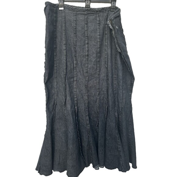 Y2K Ashley Stewart Denim Skirt Plus Size 22W Maxi Mermaid Flare Fairy Whimsigoth - Picture 1 of 5